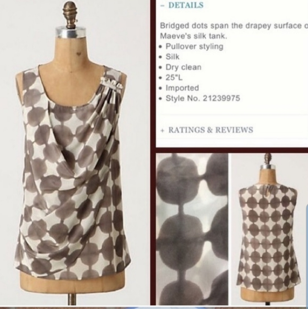 Anthropologie Maeve Quantum Circle Silk Top